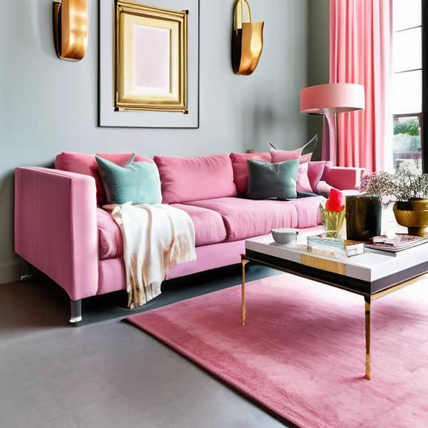 big sofa rosa feminin