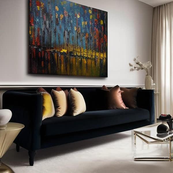 Samt Sofa Schwarz elegant