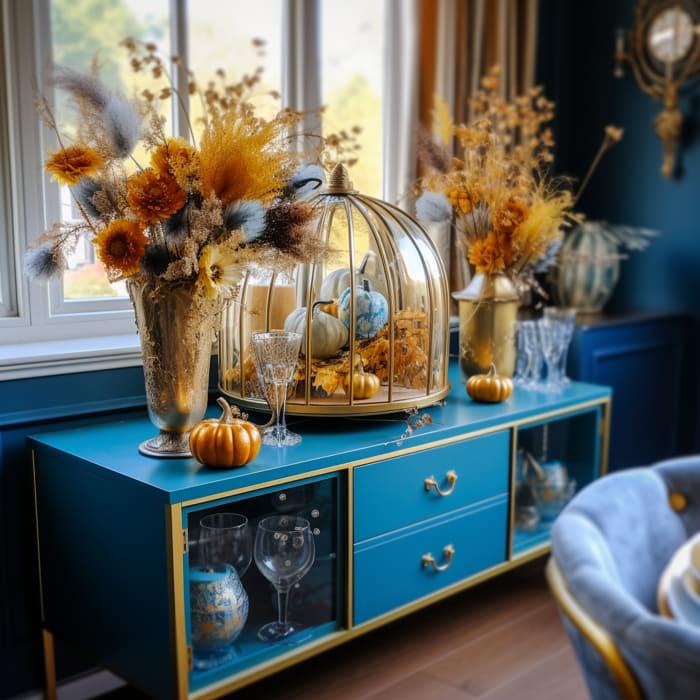 Herbstdeko in Gold und Azurblau Haus & Gartentrends