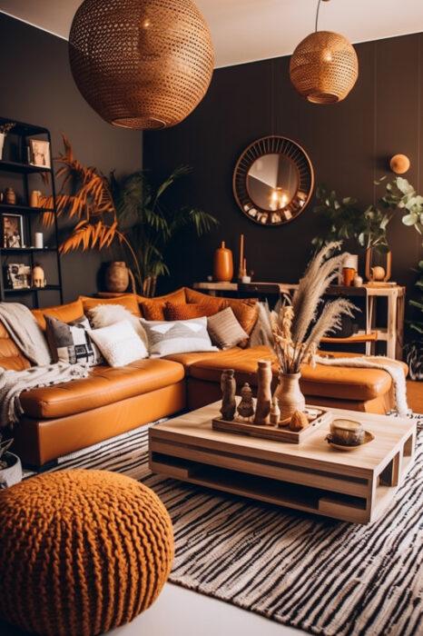 Moderne Boho-Chic Wohnzimmer in Braun und Beige – Haus- & Gartentrends