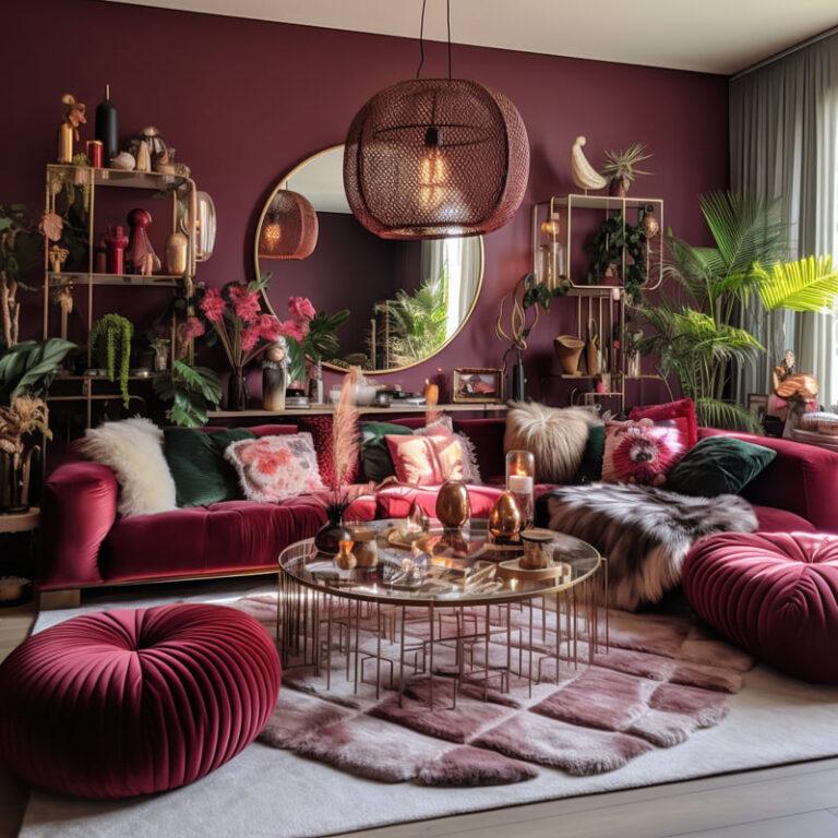 Wohnzimmer Dramatik in „Bold Bordeaux Bliss“ – Haus- & Gartentrends