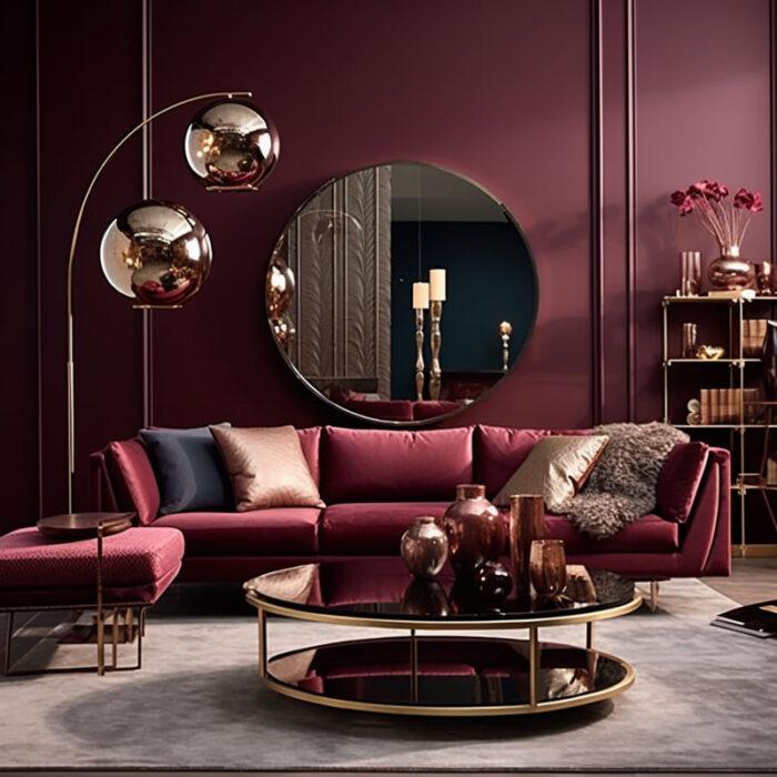 Wohnzimmer Dramatik in „Bold Bordeaux Bliss“ – Haus- & Gartentrends