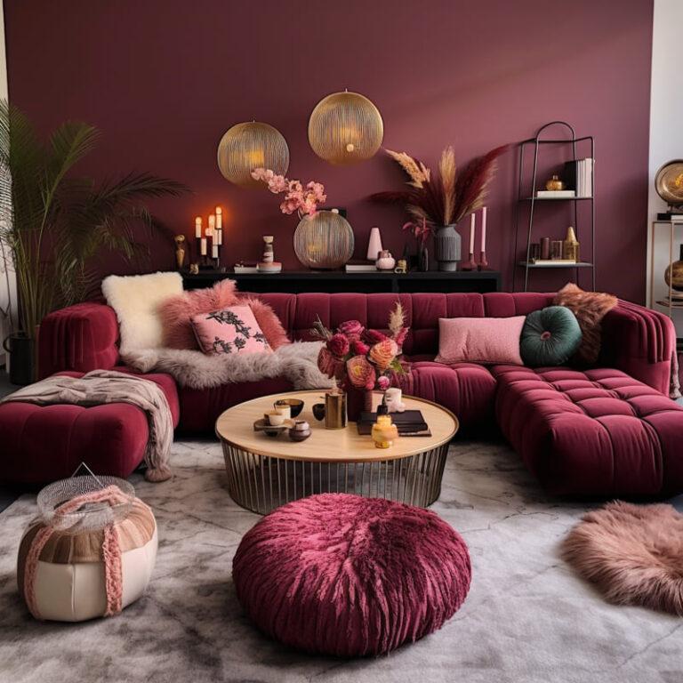 Wohnzimmer Dramatik in „Bold Bordeaux Bliss“ – Haus- & Gartentrends